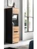 Inn.Furn Vitrine Eiche Artisan, grau, Vitrinenschrank hängend / stehend 36 x 125 cm