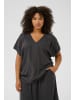 KAFFE curve Kurzarm-Bluse KCmille Loose fit in Black Oyster