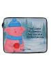 Mr. & Mrs. Panda Laptop Sleeve Schwein Glühwein Design mit Spruch in Weiß