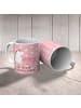 Mr. & Mrs. Panda Tasse Einhorn Schwein mit Spruch in Rot Pastell