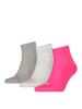 Puma Socken 3er Pack in Grau/Pink