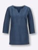 creation L Leinenbluse in jeansblau