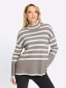 Heine Pullover in taupe-ecru-geringelt