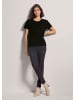 MADELEINE Hahnentritt-Shirt mit Rundhals, Kurzarm in schwarz