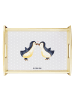 Mr. & Mrs. Panda Deko Tablett Pinguin Liebe ohne Spruch in Grau Pastell
