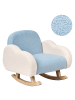 Beliani Kinderschaukelstuhl SKARE in Blau/Braun - (W) 54 x (H) 52 x (L) 54 cm