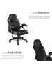 tectake Bürostuhl, ergonomische Form, Kunstlederbezug mit Mesh-Gewebe