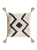 Beliani 2er-Set Dekokissen SARACA in Beige/Schwarz