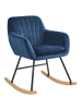 Beliani Schaukelstuhl LIARUM in Blau/Schwarz/Braun - (W) 60 x (H) 82 x (L) 74 cm