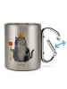 Mr. & Mrs. Panda Tasse Katze König ohne Spruch in Silber