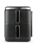 Gourmet Maxx Heißluft-Fritteuse Doppelkorb vertikal 2x 5l 2800W schwarz Schwarz