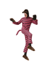 tectake Unisex-Overall mit pink-schwarzen Querstreifen, schwarz/pink
