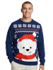 United Labels Winterpullover Eisbär Winter Strick Pullover Sweatshirt Ugly Sweater in blau