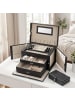 SONGMICS Schmuckkasten Bridie in Schwarz - (B)26 x (H)17.4 x (T)18.2 cm