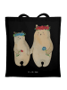 Mr. & Mrs. Panda Schultertasche Bären mit Blumenkranz ohne Spruch in Schwarz
