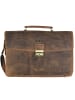 Greenburry Vintage Aktentasche Leder 40 cm Laptopfach in braun