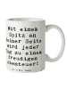 Mr. & Mrs. Panda Kaffeetasse Spruch Freudiger Spitz mit Spruch in Weiß