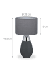 relaxdays Nachttischlampe in Grau/ Silber - (H)48,5 x Ø28 cm