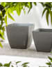 Beliani Outdoor Blumentopf ZELI in Grau - (W) 49 x (H) 49 x (L) 49 cm