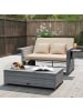 COSTWAY Polyrattan Lounge Sofa 2-Sitzer Gartenmöbel in Beige