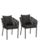 MCW 2er-Set Gartenstuhl N41, Anthrazit, Kissen dunkelgrau