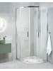 Beliani Duschkabine JUKATAN in Transparent/Silber - (W) 90 x (H) 185 x (L) 90 cm