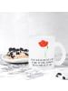 Mr. & Mrs. Panda Tasse Blume Mohnblume mit Spruch in Transparent