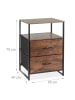 relaxdays Nachttisch "Industrial" in Schwarz/ Braun - (B)45 x (H)70 x (T)40 cm