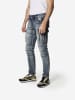 KOROSHI Slim denim biker jeans in blau