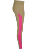 Urban Classics Urban Classics Damen Ladies Color Block Leggings in khaki/brightviolet