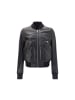 Rick Owens Schwarz Bauhaus Flight Leder Jacke