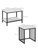 HOMCOM Couchtisch Set-45L x 40B x 52H cm-Weiß+Schwarz