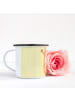 Mr. & Mrs. Panda XL Emaille Tasse Katze Umarmen ohne Spruch in Gelb Pastell