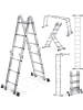 tectake Aluminium Mehrzweckleiter 6in1, klappbar, Belastbarkeit 150 kg