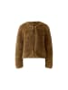 Oui Nahtlos gestrickte Strickjacke mit Hakenverschluss in Brown