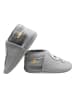 Yalion Babyschuhe aus echtem Leder mit rutschfester Sohle –Hellgrau mit Totenkopfmuster