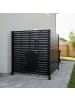 relaxdays Mülltonnenverkleidung "Line" in Schwarz - (B)240 x (H)120 x (T)4 cm