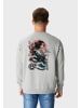 OLDSKULL Sweatshirt Asian Blossom Queen Logo Graphic in Heather Grey