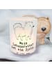 Mr. & Mrs. Panda Windlicht Glas Spitz Lebensretter mit Spruch in Transparent