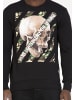 PLUS EIGHTEEN Herren Sweater Mit Print in Schwarz