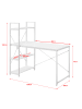 en.casa Schreibtisch Stavanger in Weiß (H)122cm (B)120cm (T)64cm