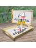 Mr. & Mrs. Panda Servierbrett Pinguin mit Kind mit Spruch in Grau Pastell
