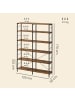 VASAGLE Bücherregal Barnet in Braun-Schwarz - (B)120 x (H)170 x (T)30 cm