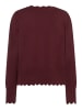 More & More dekorativer Feinstrickpullover, Wellenkante in pomegranate red