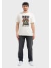 OLDSKULL T-Shirt Asian Tokyo Street Food Graphic in Off White