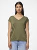 Pieces T-Shirt mit V-Ausschnitt in Grape Leaf