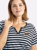 sheego Jersey-Kleid in tiefblau-weiß-geringelt