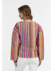 IZIA Damen Wickeljacke in Mehrfarbige Pinke Streifen