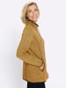 Sieh an! Strickfleece-Jacke in ocker-schwarz-gemustert