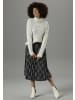 Aniston CASUAL Rollkragenpullover in wollweiß-hellgrau-meliert